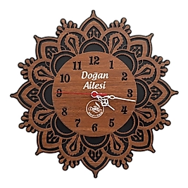 50 cm Ahşap Mandala Saat